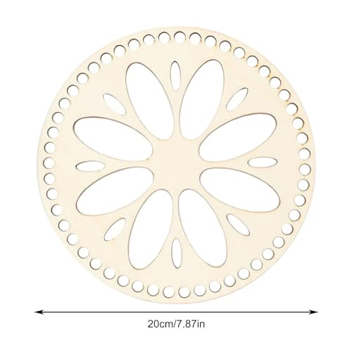 2 darabos kosár alap horgoláshoz, természetes fa kosár, kör alakú üres horgolt kosár - outlet termék