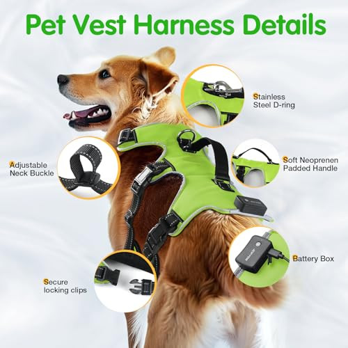 Jewyow kutyahám LED világítással, újratölthető, puha fogantyúval, 3 állítható mód - outlet termék