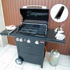 GriHero 37 cm égőfedél gázgrill alkatrész, porcelán acél fűtőlap, lángelosztó, 4 - outlet termék