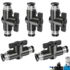 5 darabos pneumatikus csatlakozók, pneumatikus golyóscsap 6 mm, nyomásra csatlakozó - outlet termék