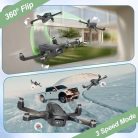 Drone Brushless motoros drón 2 kamerás 1080P, összecsukható, FPV, 3D flip, app - outlet termék