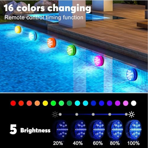 Submersible LED Lights, LED víz alatti lámpák távirányítóval, többszínű RGB víz - outlet termék