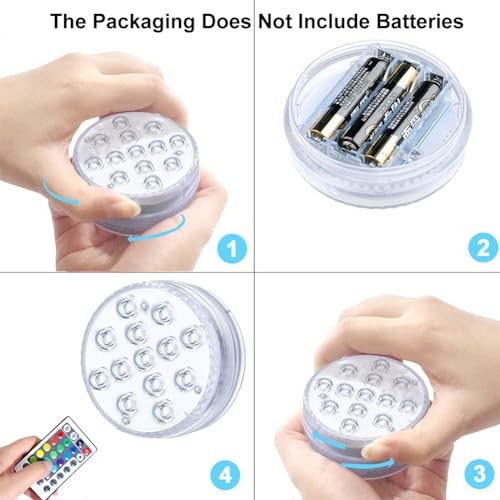 Submersible LED Lights, LED víz alatti lámpák távirányítóval, többszínű RGB víz - outlet termék