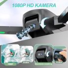 Kefe nélküli motoros drón felnőtteknek 2 kamerás, FPV, összecsukható, 1080P, app - outlet termék