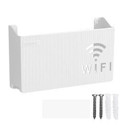   POHOVE router tároló doboz, fali tartó fehér - outlet termék