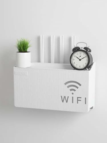 POHOVE router tároló doboz, fali tartó fehér - outlet termék
