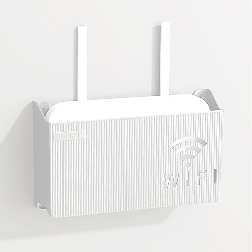 POHOVE router tároló doboz, fali tartó fehér - outlet termék