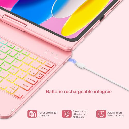MMK billentyűzet tok iPad 10.9 hüvelyk 10. generáció 2023/2022, 360 fokban forgatható - outlet termék