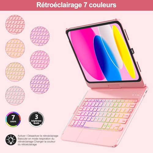 MMK billentyűzet tok iPad 10.9" 10. generáció 360 fokos forgatható védelem, stylus - outlet termék