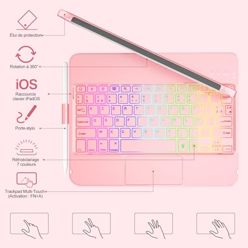 MMK billentyűzet tok iPad 10.9" 10. generáció 360 fokos forgatható védelem, stylus - outlet termék