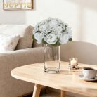 NUPTIO fehér rózsa virággömb művirág: 2 darabos 22 cm átmérőjű mű fátyolvirág - outlet termék