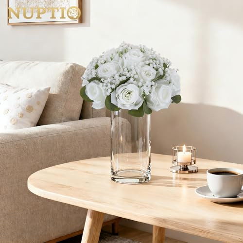 NUPTIO fehér rózsa virággömb művirág: 2 darabos 22 cm átmérőjű mű fátyolvirág - outlet termék