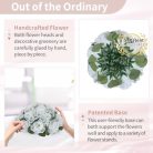 NUPTIO fehér rózsa virággömb művirág: 2 darabos 22 cm átmérőjű mű fátyolvirág - outlet termék