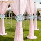 NUPTIO fehér rózsa virággömb művirág: 2 darabos 22 cm átmérőjű mű fátyolvirág - outlet termék