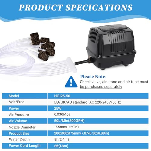 hygger 25W halastó levegőpumpa nagyon csendes - outlet termék