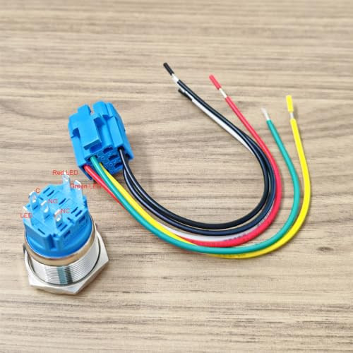 Gebildet 22mm nyomógomb kábelcsatlakozóval, 3A/110V-230 VAC, 1NO 1NC, SPDT, be/ki - outlet termék