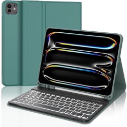   JADEMALL iPad Pro 11 tok billentyűzet 2024, M4, AZERTY, háttérvilágítású, Bluetooth - outlet termék