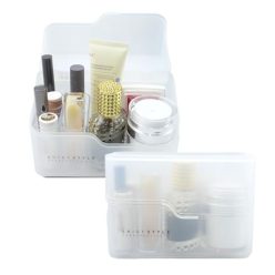   wocpvm 2 darabos doboz fedéllel smink tároló átlátszó fehér - outlet termék