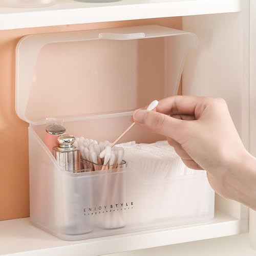 wocpvm 2 darabos doboz fedéllel smink tároló átlátszó fehér - outlet termék