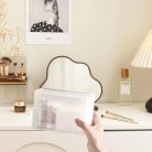 wocpvm 2 darabos doboz fedéllel smink tároló átlátszó fehér - outlet termék