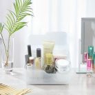 wocpvm 2 darabos doboz fedéllel smink tároló átlátszó fehér - outlet termék