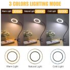 URAQT nagyítós lámpa 3X 56 LED, 3 szín, 10 fényerő, USB csíptetős - outlet termék