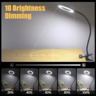 URAQT nagyítós lámpa 3X 56 LED, 3 szín, 10 fényerő, USB csíptetős - outlet termék