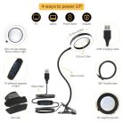 URAQT nagyítós lámpa 3X 56 LED, 3 szín, 10 fényerő, USB csíptetős - outlet termék
