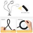URAQT nagyítós lámpa 3X 56 LED, 3 szín, 10 fényerő, USB csíptetős - outlet termék