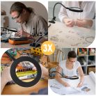URAQT nagyítós lámpa 3X 56 LED, 3 szín, 10 fényerő, USB csíptetős - outlet termék