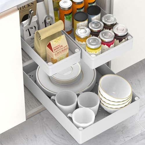 HASA zone 3 darabos kihúzható fiók konyha, 3 méretű teleszkópos fiók - outlet termék