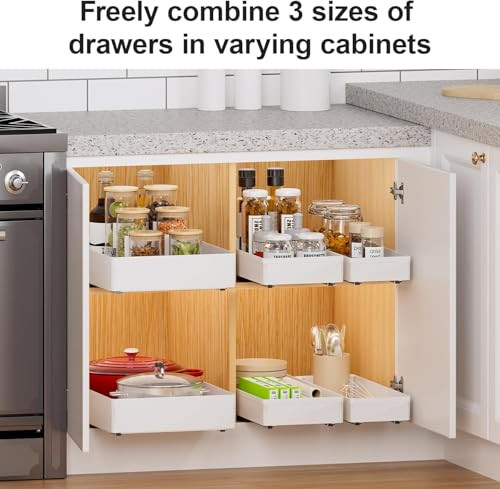 HASA zone 3 darabos kihúzható fiók konyha, 3 méretű teleszkópos fiók - outlet termék