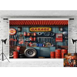   Kate fotóháttér 2,2 x 1,5 m műhely, garázs - outlet termék