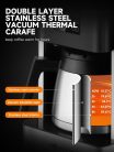 Homtone 1000W programozható kávéfőző 8 csészés (időzítővel, rozsdamentes acél szűrő, ABS) - outlet termék