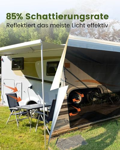 Ezcasch napellenző lakókocsihoz 85% látásblokkoló, előlap napellenző, magasság 2,13m - outlet termék