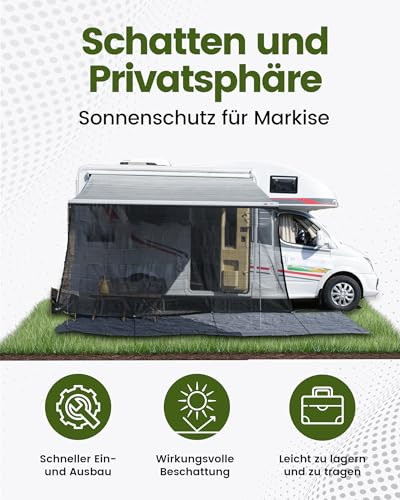 Ezcasch napellenző lakókocsihoz 85% látásblokkoló, előlap napellenző, magasság 2,13m - outlet termék