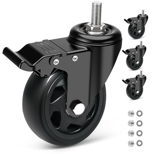RRIUTO bútorkerék fékkel, 100 mm forgókerék M10 x 30 mm csavarral, szállítókerekek - outlet termék