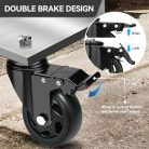 RRIUTO bútorkerék fékkel, 100 mm forgókerék M10 x 30 mm csavarral, szállítókerekek - outlet termék