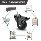RRIUTO bútorkerék fékkel, 100 mm forgókerék M10 x 30 mm csavarral, szállítókerekek - outlet termék