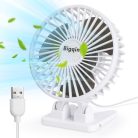 Bigqin USB asztali ventilátor mini, 3 sebesség, 90° állítható, fehér - outlet termék