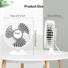 Bigqin USB asztali ventilátor mini, 3 sebesség, 90° állítható, fehér - outlet termék