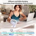 Bigqin USB asztali ventilátor mini, 3 sebesség, 90° állítható, fehér - outlet termék