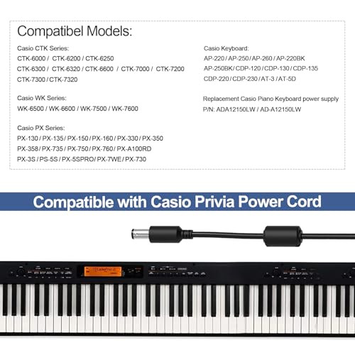 TKDY 12V 2A AC-DC adapter Casio Privia kábelhez kompatibilis Casio digitális zongora - outlet termék