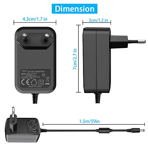 TKDY 12V 2A AC-DC adapter Casio Privia kábelhez kompatibilis Casio digitális zongora - outlet termék