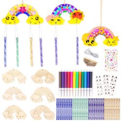   Hengxinchen 18 darabos szélcsengő készlet gyerekeknek szivárvány fa hangjáték - outlet termék