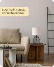 EDISHINE éjjeli lámpa bézs vászon ernyő, fekete fém talp, E14 LED izzó 2700K meleg - outlet termék