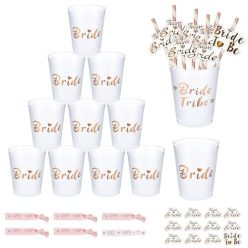   JGA 450 ml menyasszony poharak 12 darabos, újrahasználható, rózsaarany - outlet termék