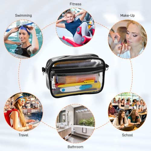 JIANTA nagy átlátszó tolltartó, 18 cm vonalzóval, 2 rekesszel és pánttal - outlet termék