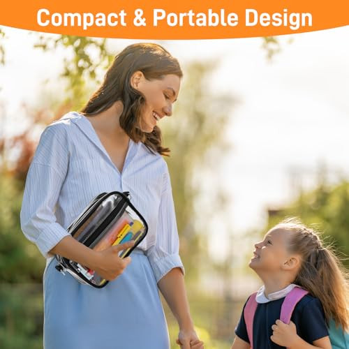 JIANTA nagy átlátszó tolltartó, 18 cm vonalzóval, 2 rekesszel és pánttal - outlet termék