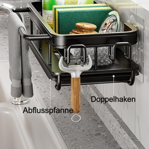 Koolkasa mosogató szervező lefolyótálcával, konyhai szivacstartó mosogató szervező - outlet termék